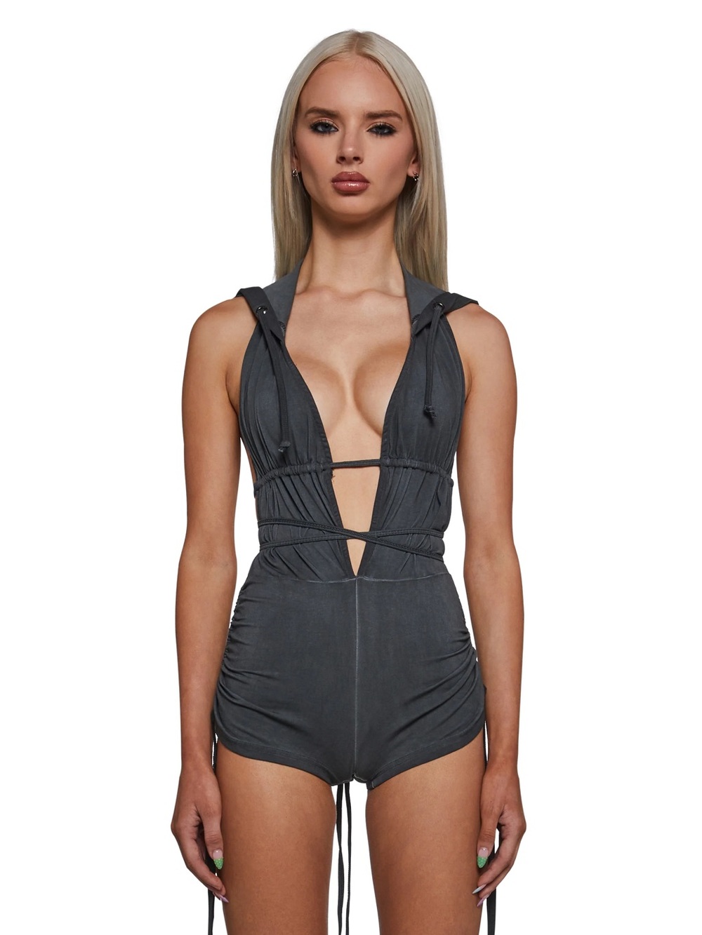Dolls Kill Downbeat Hooded Romper XXS